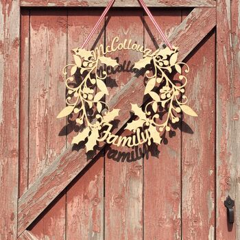 Personalised Wooden Christmas Wreath, 4 of 5