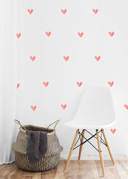 Watercolour Hearts Wall Stickers, 7 of 12