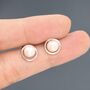 Genuine Freshwater Pearl And Circle Stud Earrings, thumbnail 3 of 12