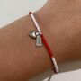 Nottingham Forest Fc Bead Bracelet With Heart Charm, thumbnail 1 of 4