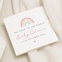 Personalised Rainbow Welcome Baby Girl Card, thumbnail 1 of 7