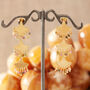 Tourmaline Beaded 18 K Gold And Silver Fan Stud Drops, thumbnail 8 of 9
