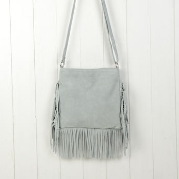 Suede Fringe Bag By Home & Glory