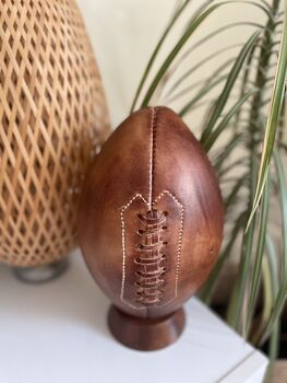 Full Sized American Football With Wooden Display, 2 of 5