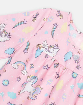 Girls Pink Unicorn / Magical Pony Cotton Pyjama Set, 7 of 8