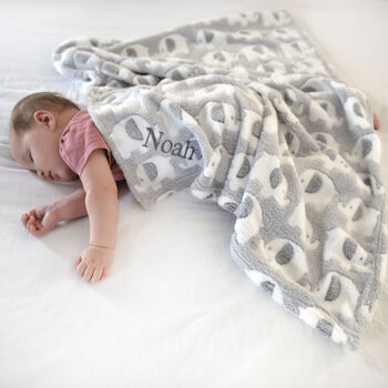 Personalised Grey Ellie Blanket And Teddy Comforter Set, 3 of 12