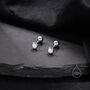 Tiny White Opal Screw Back Earrings In Sterling Silver, thumbnail 7 of 10
