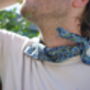 Mens Blue Ditzy Floral Cotton Neckerchief, thumbnail 4 of 12