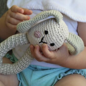 Neutral Baby Bunny Rattle, 4 of 4