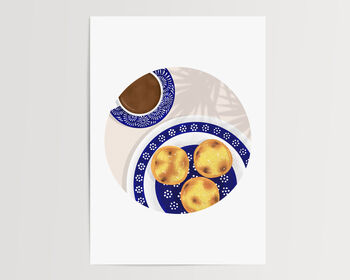 Pastel De Nata And Coffee Portugese Food Art Print, 3 of 6