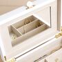 Personalised Birth Flower White Embroidered Interior Jewellery Box, thumbnail 5 of 6