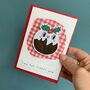 'My Little Pud' Wobbling Christmas Card, thumbnail 2 of 5