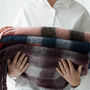 Personalised Chunky Knit Check Blanket Scarf, thumbnail 2 of 11