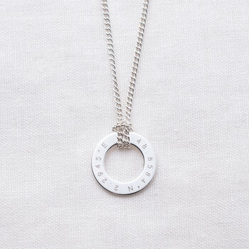 Men's Personalised Silver Washer Necklace, 2 of 5