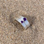 Amethyst February Birthstone Ring Textured Sterling Silver, thumbnail 5 of 11