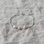Sterling Silver And Trio Pearl Bracelet, thumbnail 4 of 8