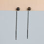 Sterling Silver Simple Ball Threader Earrings, thumbnail 4 of 6