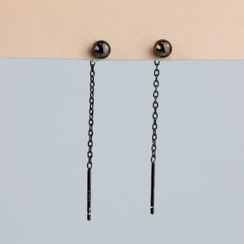 Sterling Silver Simple Ball Threader Earrings, 4 of 6