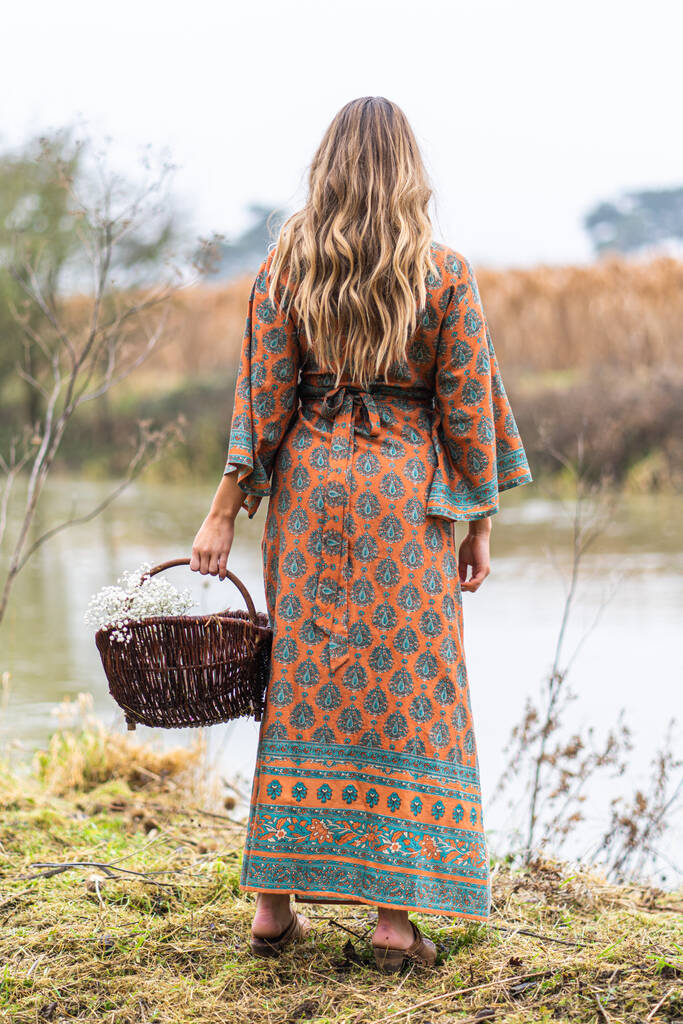 Savannah Kimono Dress Copper By Patchouli Fair