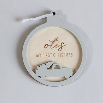 Personalised My First Christmas Car Tree Ornament, 2 of 4