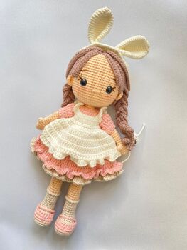 Organic Handmade Crochet Doll With Removable Clothes, 8 of 12