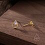 Moonstone Droplet Stud Earrings In Sterling Silver, thumbnail 7 of 11