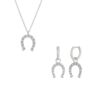 Sterling Silver Horseshoe Equestrian Necklace And Earring, thumbnail 9 of 10