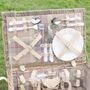 Highclere Classic Four Person Wicker Picnic Hamper, thumbnail 4 of 9