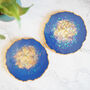 Iridescent Resin Coasters In Blue, thumbnail 6 of 7