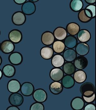 Ombré Circles Wallpaper Blue, 3 of 4