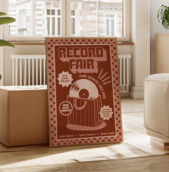 Record Fair Print | Vinyl Record Wall Art | Music Inspired Poster | Retro Mid Century Decor, 7 of 9