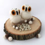 Needle Felted Owl Wedding Cake Topper, thumbnail 1 of 5