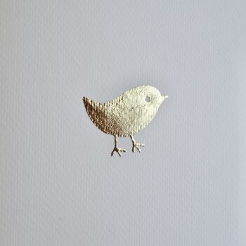 Handmade Gold Leaf Easter Chick Bird Card, 4 of 6