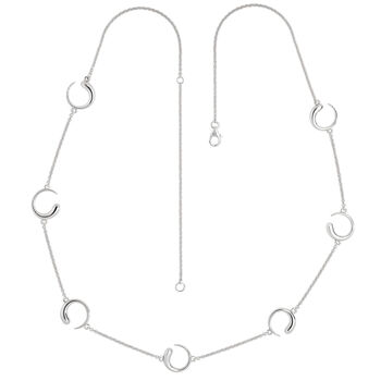 925 Sterling Silver Luna Station Necklace, 2 of 3