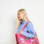 Serendipity Cotton Quilted Tote Bag Tropical Fuchsia, thumbnail 1 of 5