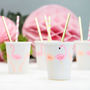 Neon And Gold Flamingo Pattern Party Cups, thumbnail 1 of 2