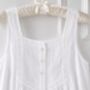 Women's Victorian Style White Sleeveless Cotton Nicole Nightdress Pintuck And Broderie Anglaise Nightgown, thumbnail 5 of 8