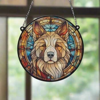 Akita Stained Glass Effect Suncatcher, 5 of 6