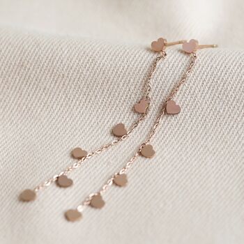 Stainless Steel Heart Earrings In Rose Gold Plating, 3 of 6