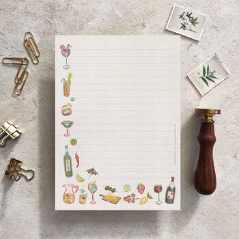 Cocktail Party Cheese And Wine Letter Writing Set, 7 of 8
