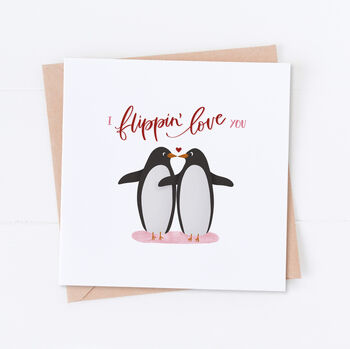 I Flippin' Love You Penguin Valentine's Card, 2 of 2