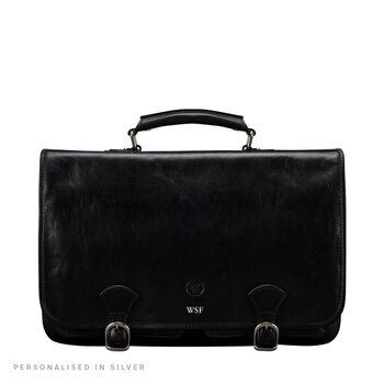 Mens Full Grain Leather Business Satchel. 'The Jesolo', 10 of 12