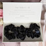 Silk Scrunchie Gift Box Hair Scrunchie Ponytail Holder Hairband Mulberry Silk Satin Luxurious Black Hair Tie Multi Pack, thumbnail 1 of 5
