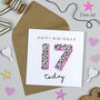 Leopard Love 17th Birthday Card, thumbnail 1 of 3
