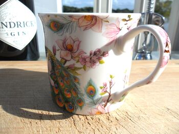 Set Of Six China Palace Mugs In Peacock Design, 9 of 10