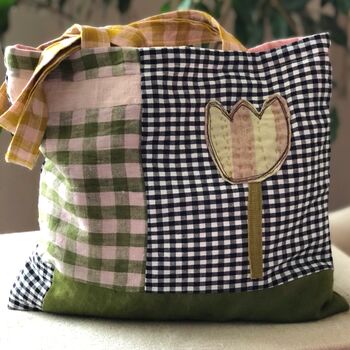 Linen And Cotton Patchwork Tote, 12 of 12