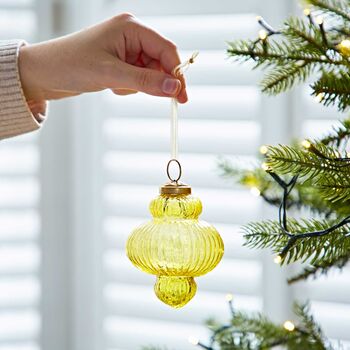 Anoli Coloured Recycled Glass Lantern Baubles, 4 of 4