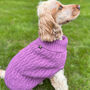 Plain Knitted Purple Dog Jumper, thumbnail 3 of 5