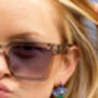 Blue Grey Square Narrow Block Sunglasses, thumbnail 3 of 3