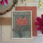 Vintage Stamp Inspired Floral Wedding Invite, thumbnail 1 of 3